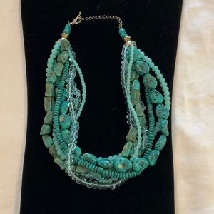 Turquoise Multi Strand Beaded Necklace